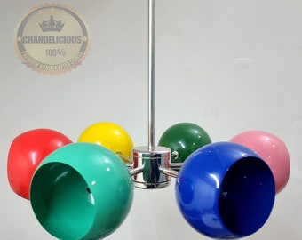 Modern Pinwheel Eyeball Brass Ceiling Pendent Customized Color Shades Exclusive Sputnik Chandelier Light
