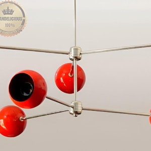 The Red Retro Lamp Sputnik Stunning Double Wheel Elegant Brass Ceiling Light Fixture Chrome Finish Royal Brass Chandelier fixture
