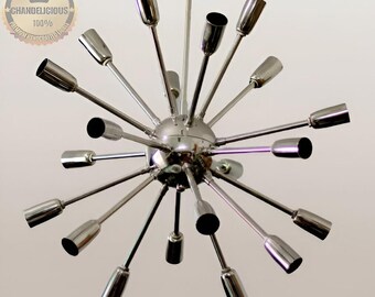 Silver Sputnik Chandelier: 20-Arm Brass Statement Light