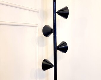 Metal Floor Lamp: Contemporary Black 6-Bulb Standing Lamp