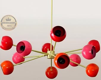 Multi Directional Eyeball Shape Lamp | Modern Sputnik Chandelier Light | Vintage Brass Light Fixture for Rustic Home Accent | New House Gift