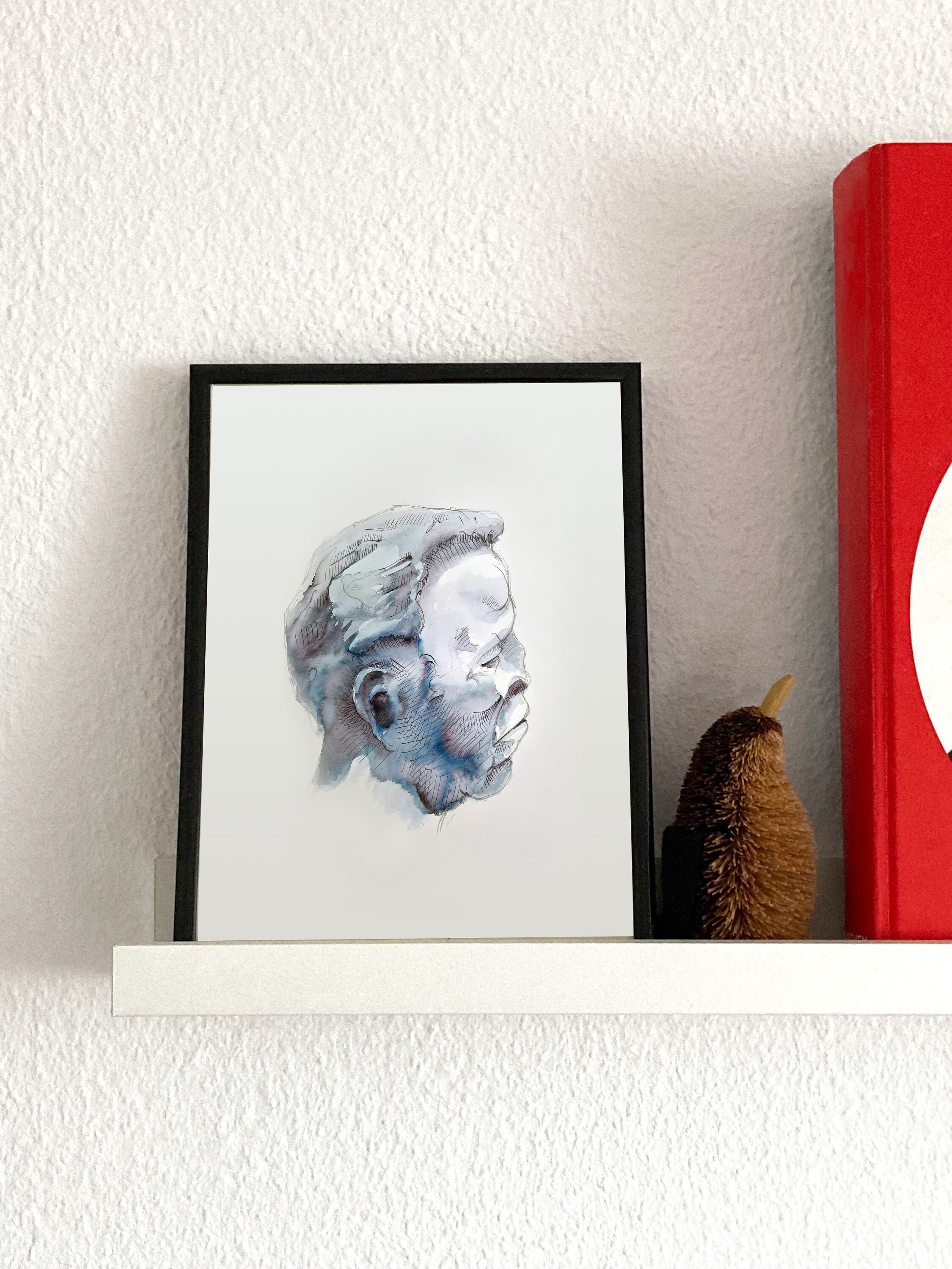 Ink and Pencil Drawing Head