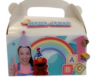 6 pack Ms Rachel gable box, miss Rachel party favor box, custom favor box for kids, personalized party favor, Ms Rachel gift box lunch box