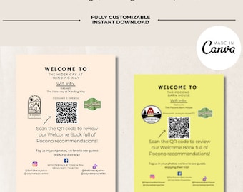 Property Management Short-Term Property Rental WIFI/ Welcome Sign for Airbnb's/ Vacation Rentals
