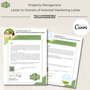 Plantilla de carta de marketing de alquiler a corto plazo de Airbnb para administración de propiedades