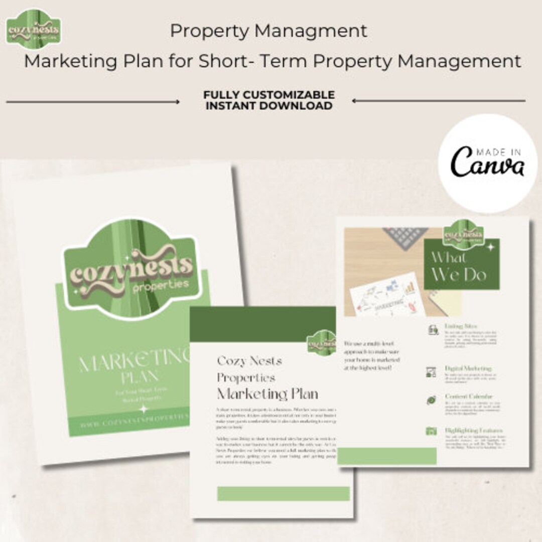 Property Management Marketing Plan Airbnb VRBO Template Digital Short Property Management Marketing Plan Airbnb VRBO Template Digital Short