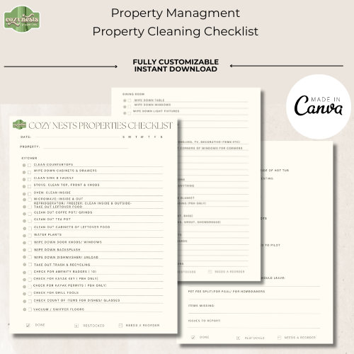 Airbnb Cleaning and Restocking Checklist Made Easy, Airbnb Templates