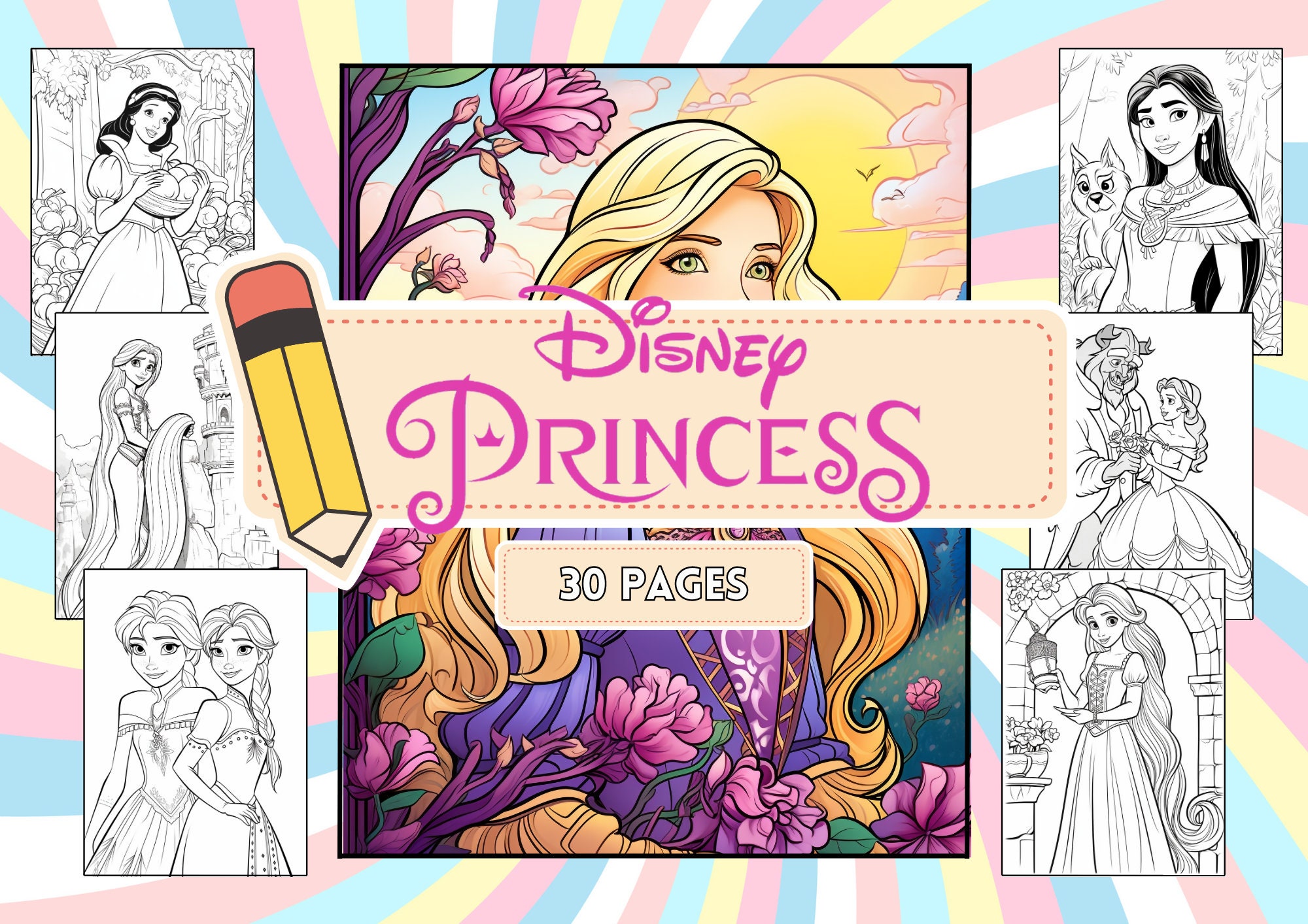 Fairytale Princess Coloring Book for Kids & Adults 
