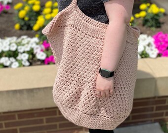 Large Pink Crochet Bag