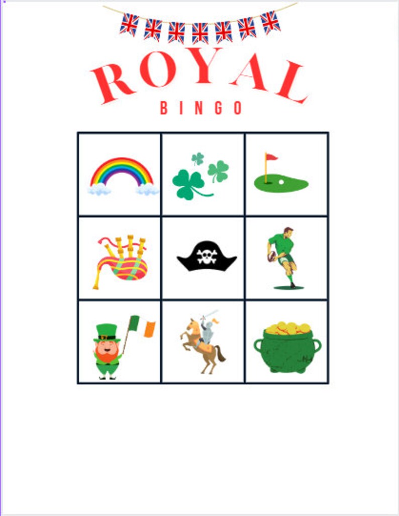 Royal Bingo England Bingo Scotland Bingo Wales Bingo - Etsy