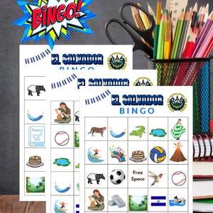 El Salvador Bingo Game Printable Salvadoran Party Game Family Activity Classroom Culture Game Hispanic Heritage Instant Play