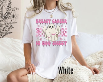 Breast Cancer Is Boo Sheet Shirt, Halloween Gift, Funny Cancer Shirt,Breast Cancer Halloween Shirt, Cancer Warrior Tee, Breast Cancer Gifts
