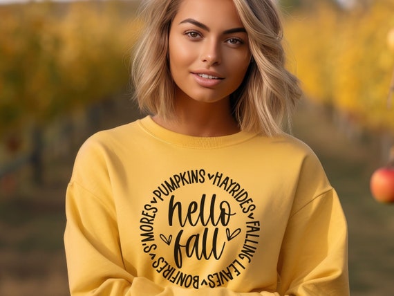 Hello Fall Sweatshirt, Fall Season Shirt, Autumn Season Shirt, Cute Women Shirt. Hello Autumn Shirt, Hello Fall, Hello Cute Fall Sweatshirt