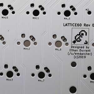 Lattice60 60% HHKB Layout Through-Hole Mechanical Keyboard PCB image 7