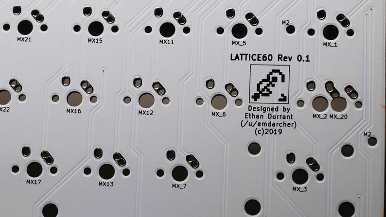 Lattice60 60% HHKB Layout Through-Hole Mechanical Keyboard PCB image 7