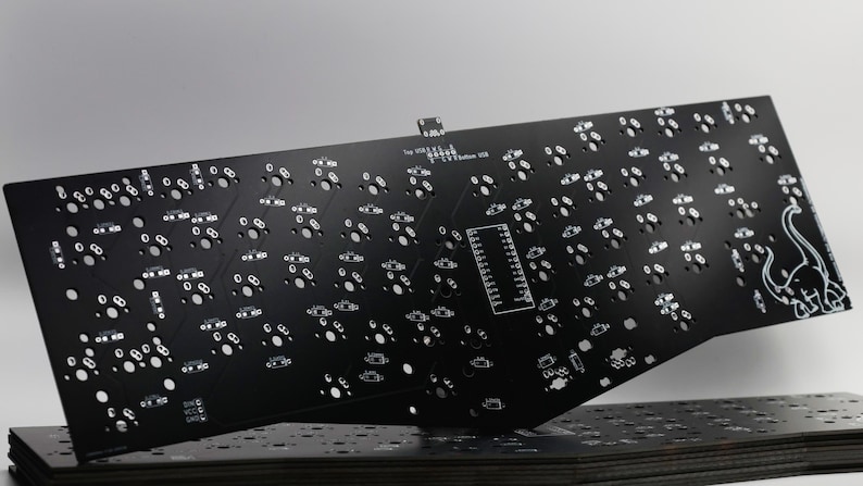 Ergosaurus Alice Layout DIY Mechanical Ergonomic Unibody Keyboard PCB 画像 3
