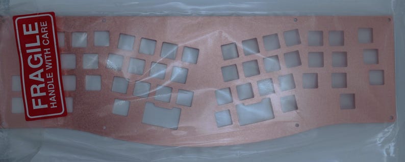 Smallice Alice Layout Keyboard Plate — FR4, Copper, or Brass Brass