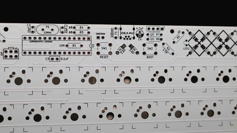 Lattice60 60% HHKB Layout Through-Hole Mechanical Keyboard PCB image 5