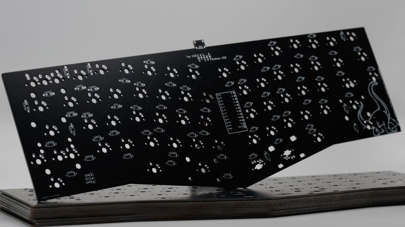 Ergosaurus Alice Layout DIY Mechanical Ergonomic Unibody Keyboard PCB 画像 6