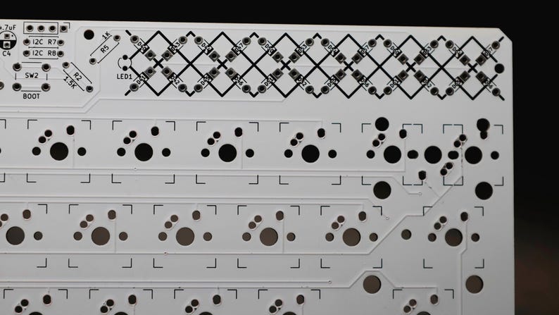 Lattice60 60% HHKB Layout Through-Hole Mechanical Keyboard PCB image 4