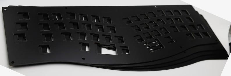 Smallice Alice Layout Keyboard Plate — FR4, Copper, or Brass image 2