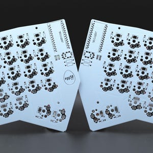 Egg58 Hotswap Choc DIY Mechanical Ergonomic Split Keyboard PCB Set with Plates White