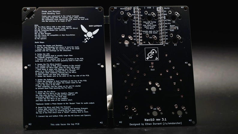 Navi10 DIY Mechanical Custom Macropad Keyboard PCB - Navigation Cluster imagen 2