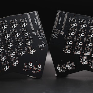Egg58 Hotswap Choc DIY Mechanical Ergonomic Split Keyboard PCB Set with Plates Black