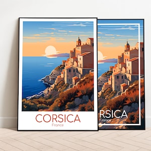 Korsika Reiseposter Korsika Poster Wall Art Frankreich Vintage Poster Korsika Travel Poster Geschenk Korsika Print Kunstdruck