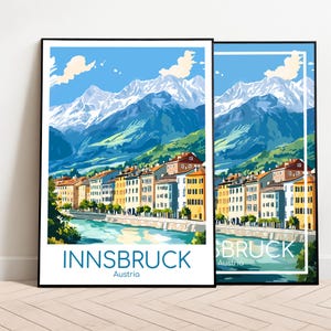 Innsbruck Reiseposter Innsbruck Poster Wall Art Österreich Vintage Poster Innsbruck Travel Poster Geschenk Innsbruck Print Reisedruck