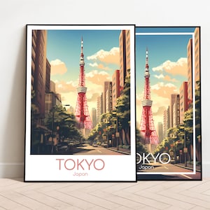 Affiche de voyage de Tokyo Affiche de Tokyo Art mural Affiche vintage du Japon Affiche de voyage Cadeau Impression de Tokyo Impression d&#39;art