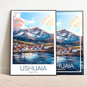 Affiche de voyage Ushuaia Affiche Ushuaia Wall Art Argentine affiche vintage Ushuaia Affiche de voyage Cadeau Ushuaia Print Travel Print