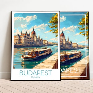 Poster di viaggio di Budapest Poster di Budapest Arte da parete Ungheria Poster vintage Poster di viaggio di Budapest Regalo Stampa di Budapest Stampa di viaggio