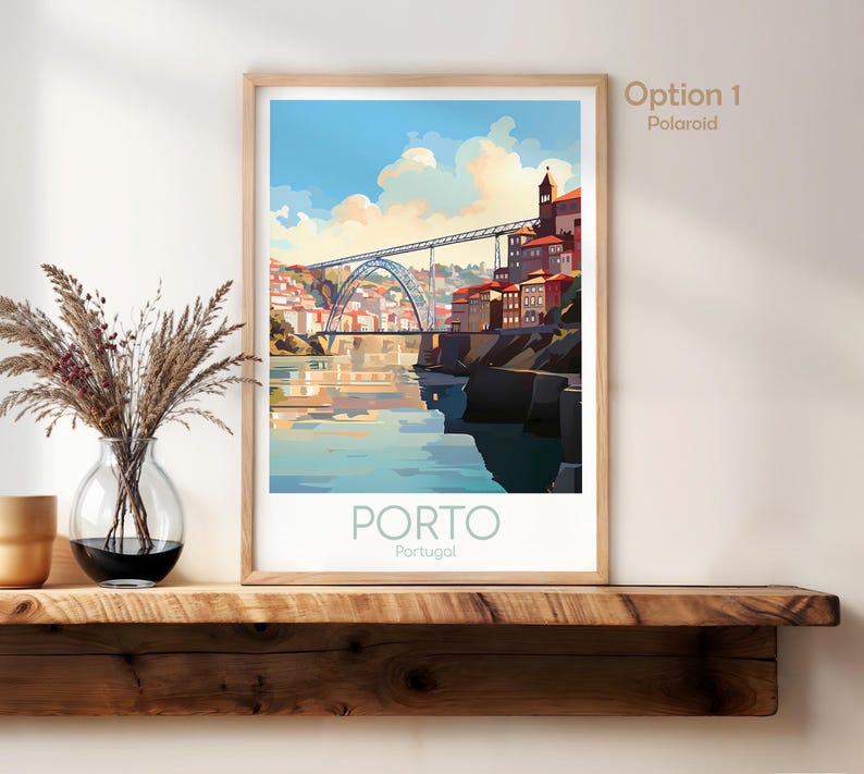 Porto Poster Old Town Porto Wall Art Portugal Porto Travel Poster Porto Print Vintage Porto Gift Porto Travel Print image 3