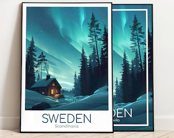 Sweden Poster | Sweden's National Parks | Sweden Illustrated