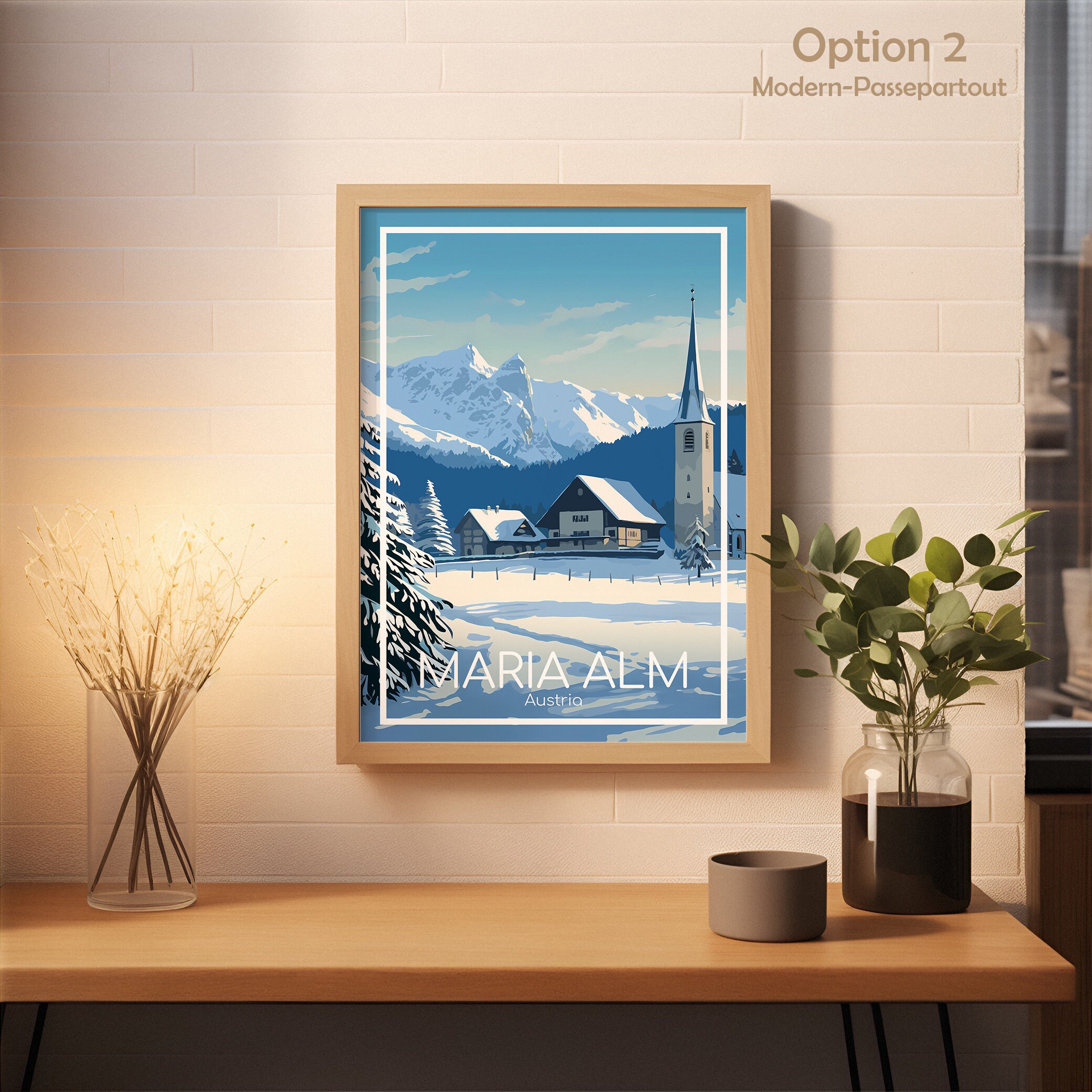 Maria Alm Travel Poster Maria Alm Poster Wall Art Austria Vintage ...