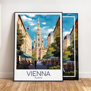 Póster de Viena Arte mural de Viena Austria Póster de viaje de Viena Lámina de Viena Regalo vintage de Viena Lámina de viaje de Viena
