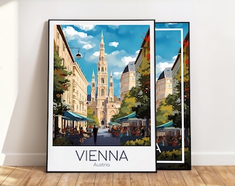 Vienna Poster Vienna Wall Art Austria Vienna Travel Poster Vienna Print Vintage Vienna Gift Vienna Travel Print