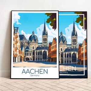 Aachen Travel Poster Aachen Poster Wall Art Germany Vintage Poster Aachen Travel Poster Gift Aachen Print Travel Print