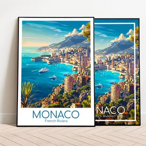 Monaco Reiseposter Monaco Poster Wall Art Vintage Poster Monaco Travel Poster Geschenk Monaco Print Reisedruck