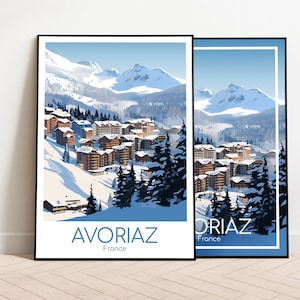 Póster de viaje de Avoriaz Póster de Avoriaz Arte de pared Francia Póster vintage Póster de viaje de Avoriaz Regalo Impresión de Avoriaz Impresión de viaje