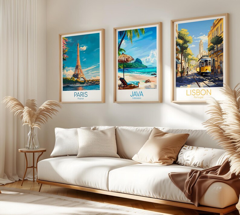 Java Poster Java Wall Art Indonesien Java Reiseposter Java Print Vintage Java Geschenk Java Reisedruck Strand Urlaub Bild 7