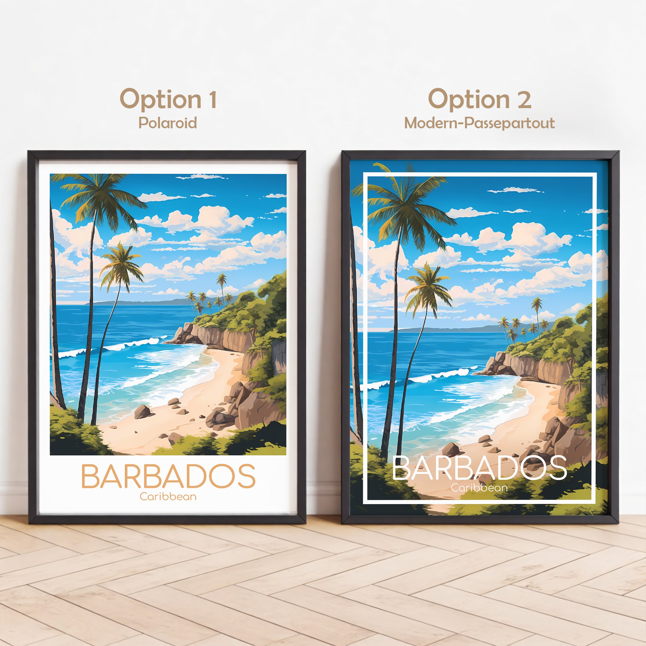 Barbados Travel Poster Barbados Poster Wall Art Caribbean Vintage