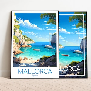 Mallorca Travel Poster Mallorca Poster Wall Art Spain Vintage Poster Travel Poster Gift Mallorca Print Art Print