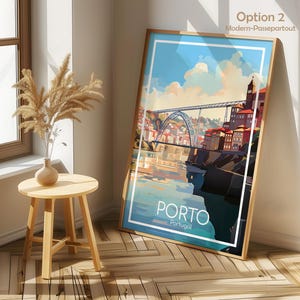 Porto Poster Old Town Porto Wall Art Portugal Porto Travel Poster Porto Print Vintage Porto Gift Porto Travel Print image 4