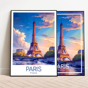 Paris Reiseposter Abend Paris Poster Abend Wall Art Frankreich Vintage Poster Paris Travel Poster Abend Geschenk Paris Print Reisedruck