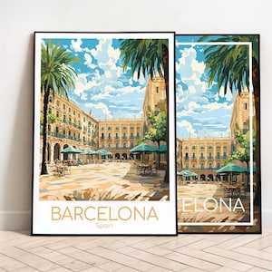Barcelona Travel Poster Barcelona Poster Wall Art Spain Vintage Poster Barcelona Travel Poster Gift Barcelona Print Travel Print