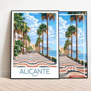 Affiche de voyage d'Alicante Affiche d'Alicante Art mural Espagne Affiche vintage Affiche de voyage d'Alicante Cadeau Impression d'Alicante Impression de voyage