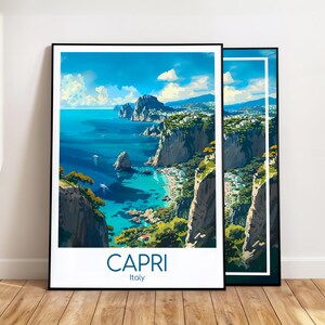 Capri Poster Wall Art Küste Capri Poster Küste Italien Vintage Poster Capri Travel Poster Küste Geschenk Capri Print Küste Kunstdruck