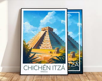 Chichen Itza Poster Chichen Itza Wall Art Mexiko Chichen Itza Reiseposter Chichen Itza Print Vintage Chichen Itza Geschenk Reisedruck